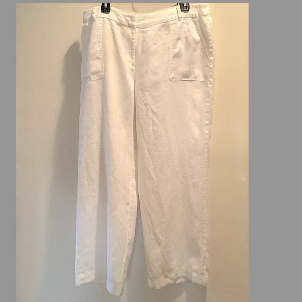 Talbots Signature  Classic - white lightweight linen, 5-pocket pant, size 16